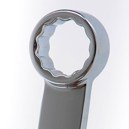 Close-up of ring end on wrench handle steak knife