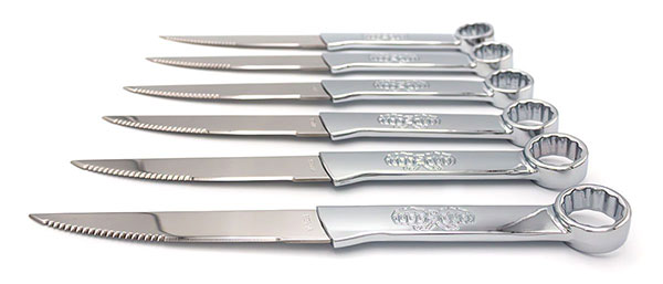 Six Tuff Stuff Wrench Handle Steak Knives